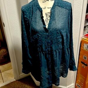 Torrid sheer high low dressy shirt